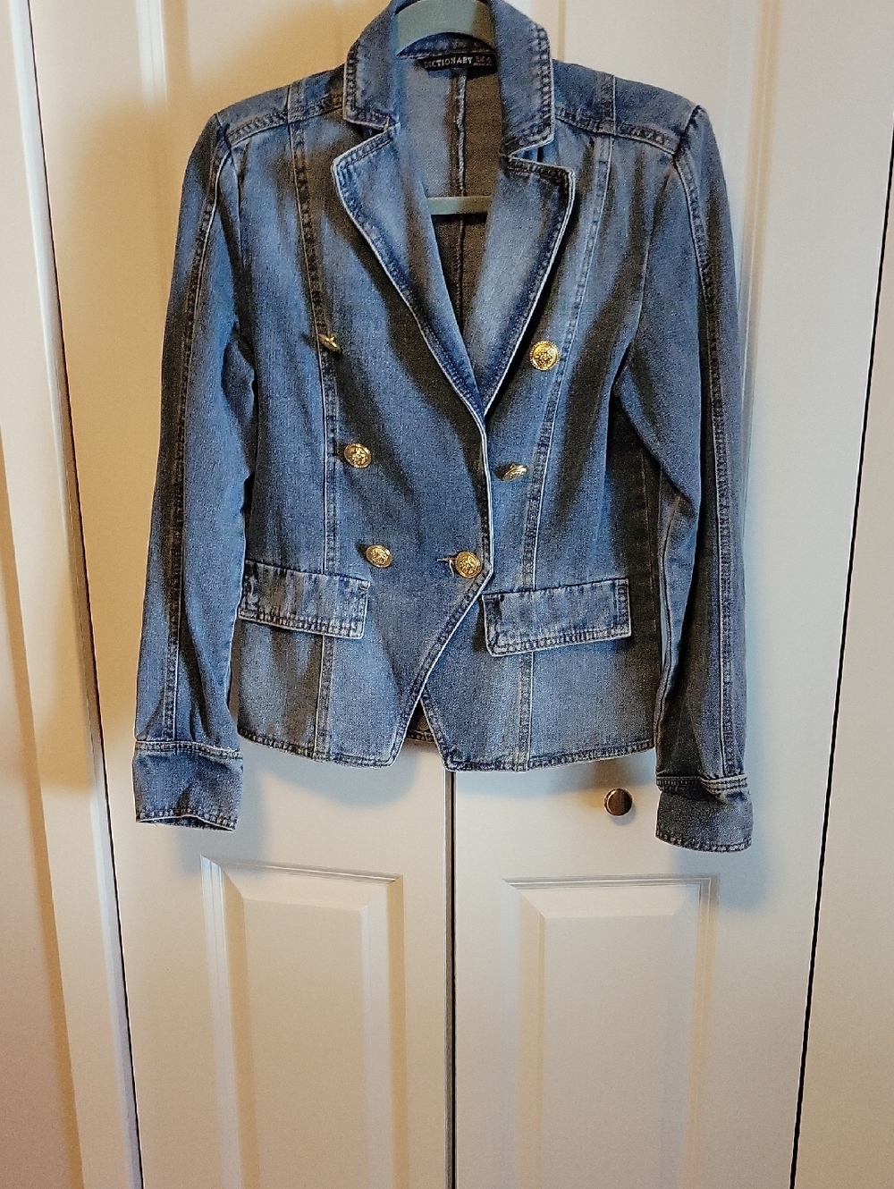 Women’s Blue Denim Double-Breasted Jean Blazer by